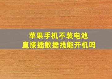 苹果手机不装电池 直接插数据线能开机吗